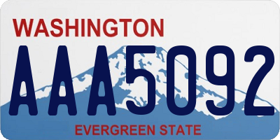 WA license plate AAA5092
