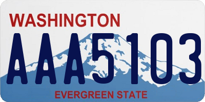 WA license plate AAA5103