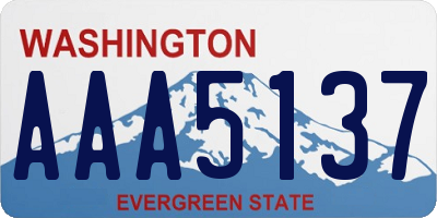 WA license plate AAA5137