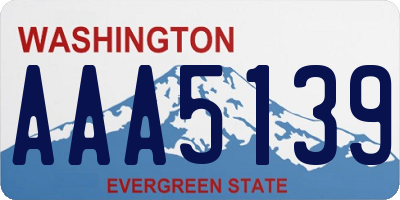WA license plate AAA5139