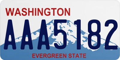 WA license plate AAA5182