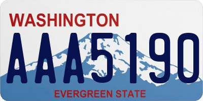 WA license plate AAA5190