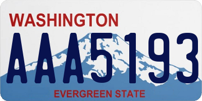 WA license plate AAA5193