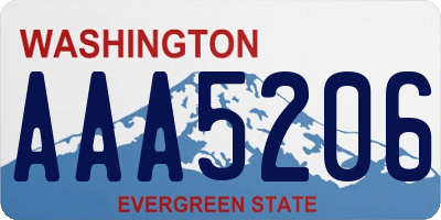 WA license plate AAA5206