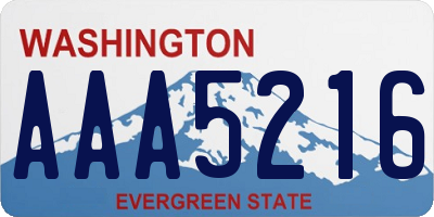 WA license plate AAA5216