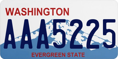 WA license plate AAA5225