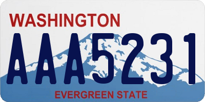 WA license plate AAA5231