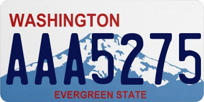 WA license plate AAA5275
