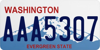 WA license plate AAA5307