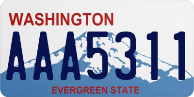 WA license plate AAA5311