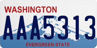 WA license plate AAA5313