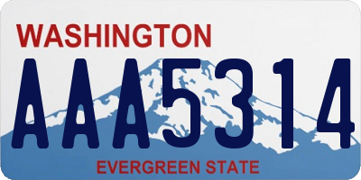 WA license plate AAA5314