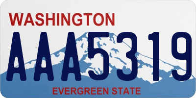 WA license plate AAA5319