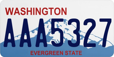 WA license plate AAA5327