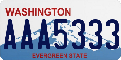 WA license plate AAA5333