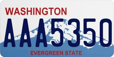 WA license plate AAA5350