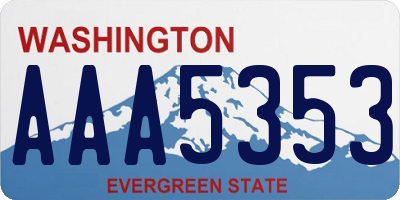 WA license plate AAA5353