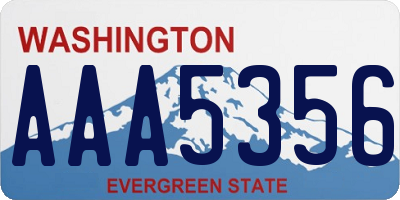 WA license plate AAA5356