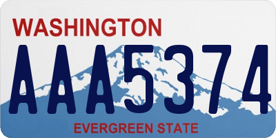 WA license plate AAA5374