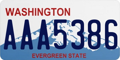 WA license plate AAA5386