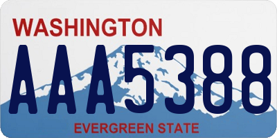 WA license plate AAA5388