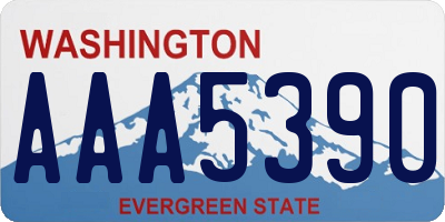 WA license plate AAA5390