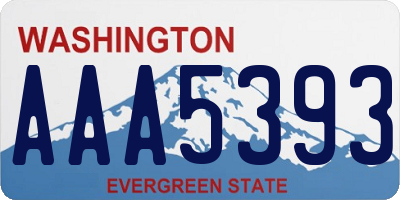 WA license plate AAA5393