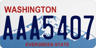 WA license plate AAA5407