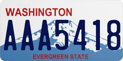WA license plate AAA5418