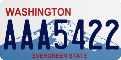 WA license plate AAA5422