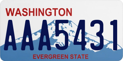 WA license plate AAA5431