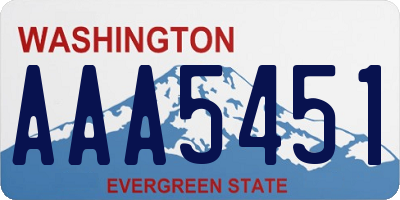 WA license plate AAA5451