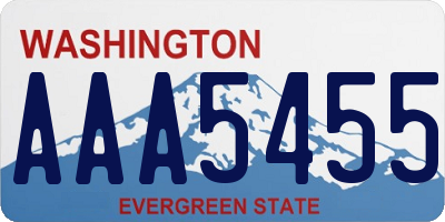 WA license plate AAA5455