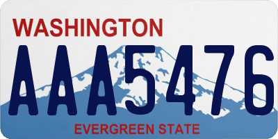 WA license plate AAA5476