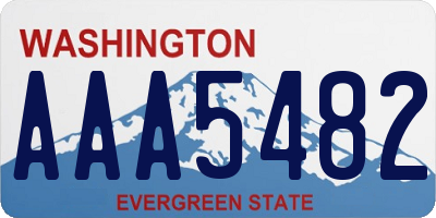 WA license plate AAA5482