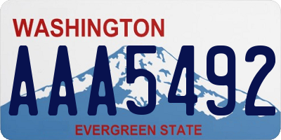 WA license plate AAA5492