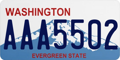 WA license plate AAA5502