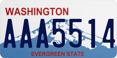 WA license plate AAA5514