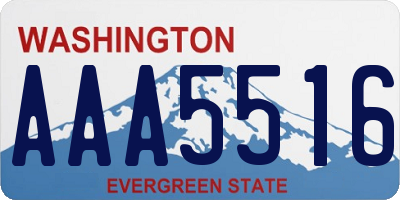 WA license plate AAA5516
