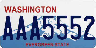 WA license plate AAA5552
