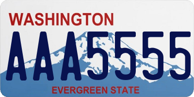 WA license plate AAA5555