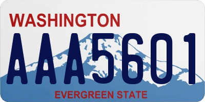 WA license plate AAA5601