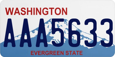 WA license plate AAA5633