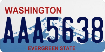 WA license plate AAA5638