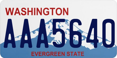 WA license plate AAA5640