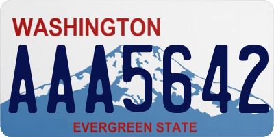 WA license plate AAA5642