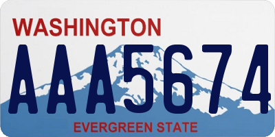 WA license plate AAA5674
