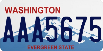 WA license plate AAA5675