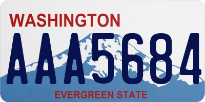 WA license plate AAA5684