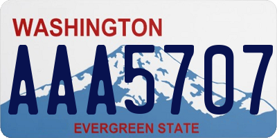 WA license plate AAA5707